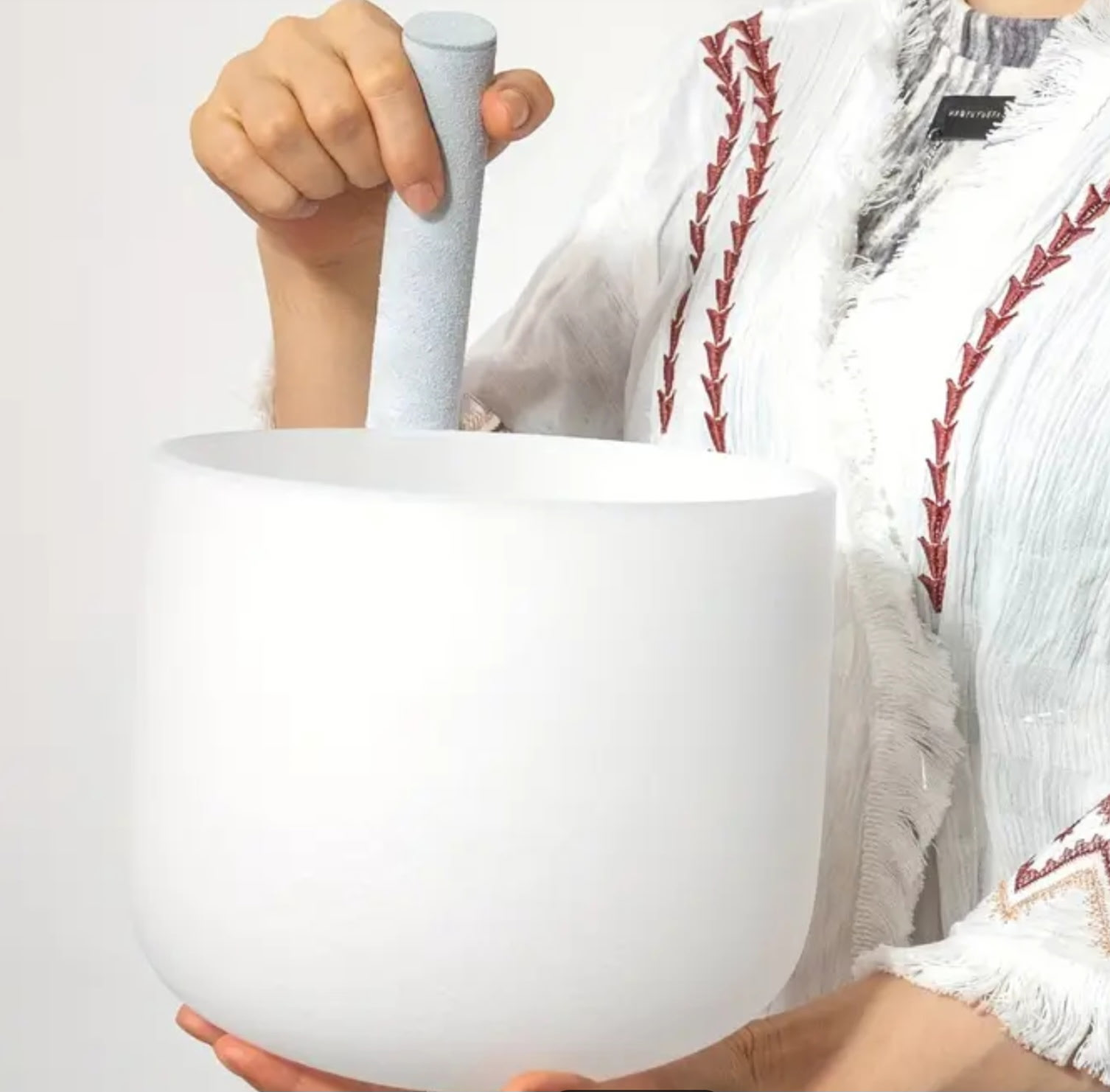 10 Inch Frosted Quartz Singing Bowl
